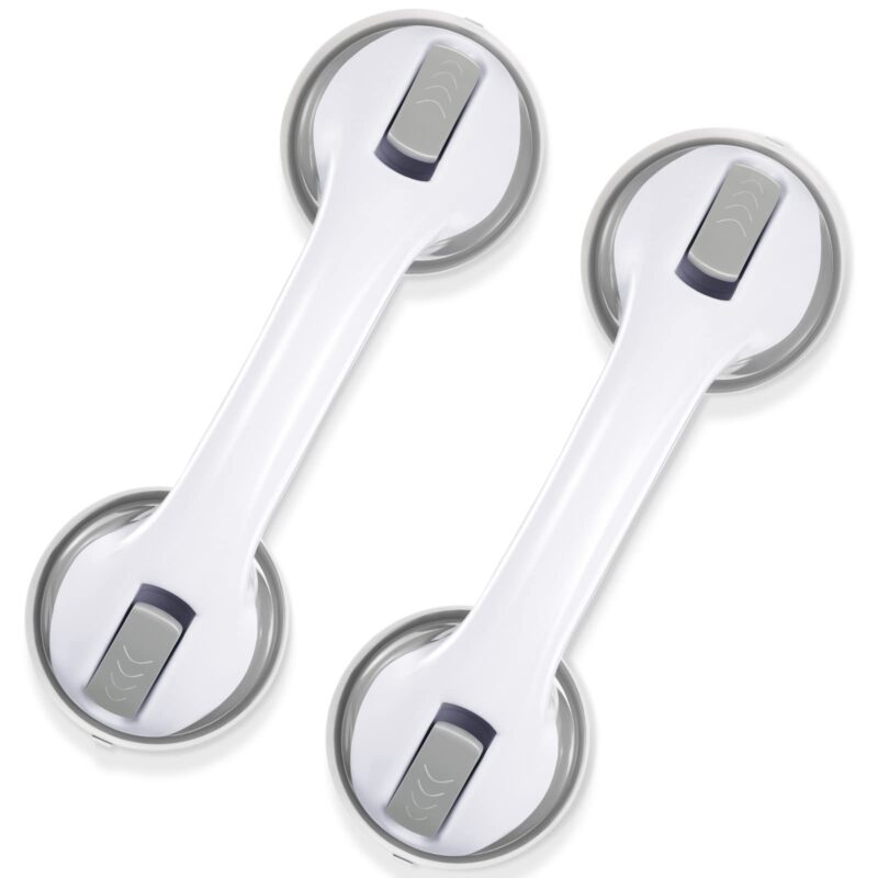 Shower Handle 12 inch Grab Bars for Bathtubs and Showers, Strong Hold Suction Cup Handle, Safety Bars for Shower Chair Bench, Bathroom Grab Bar for Seniors, Elderly, Handicap (2 Pack) - Image 2